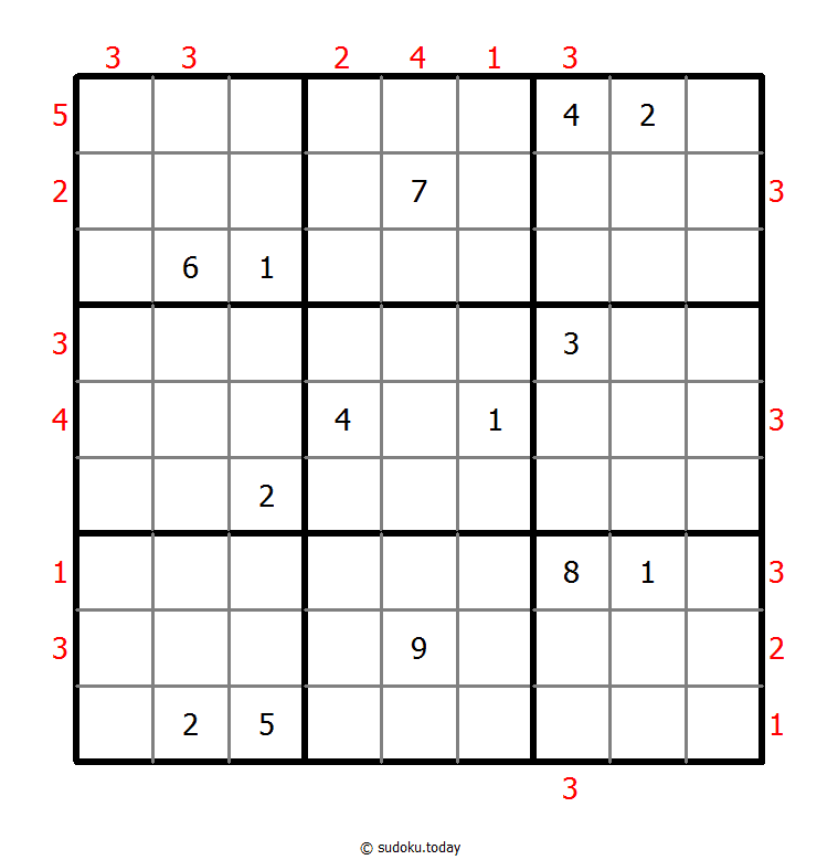 摩天大楼数独 #48003