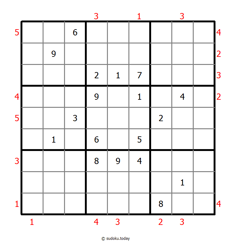 摩天大楼数独 #48509
