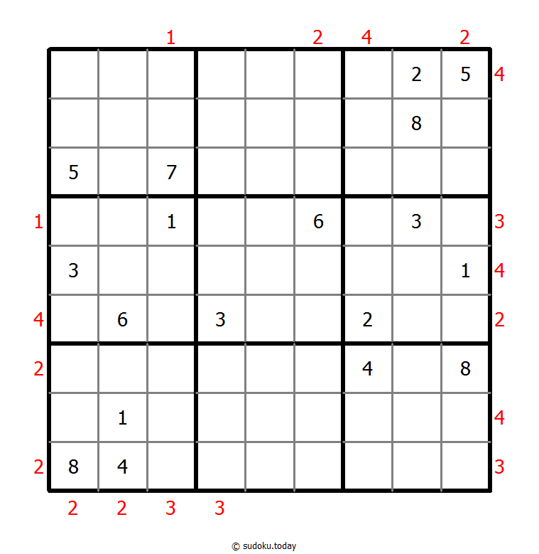 摩天大楼数独 #48532