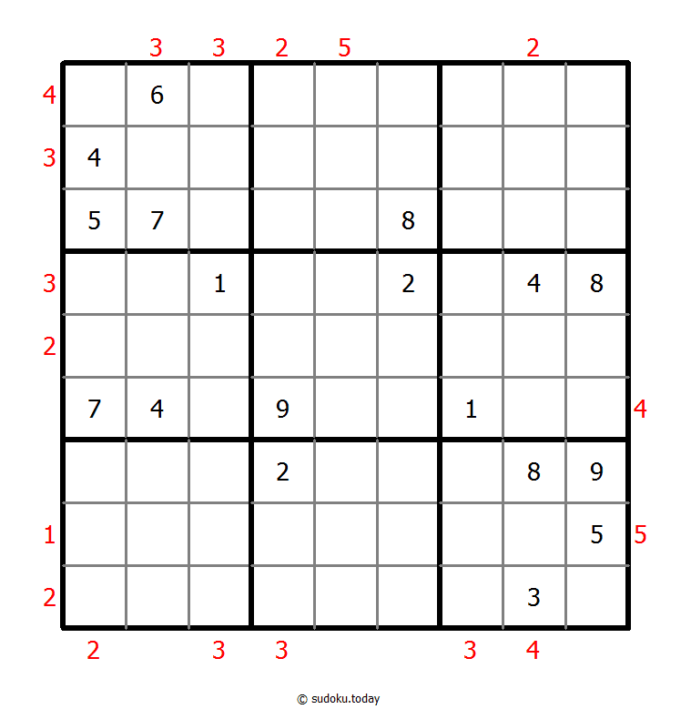摩天大楼数独 #48563