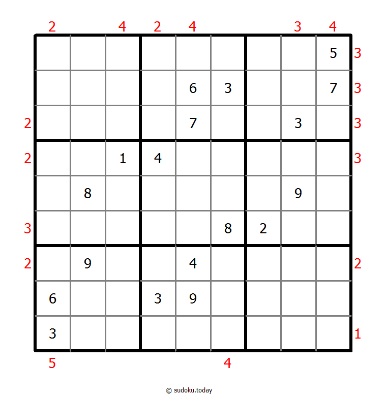 摩天大楼数独 #48580