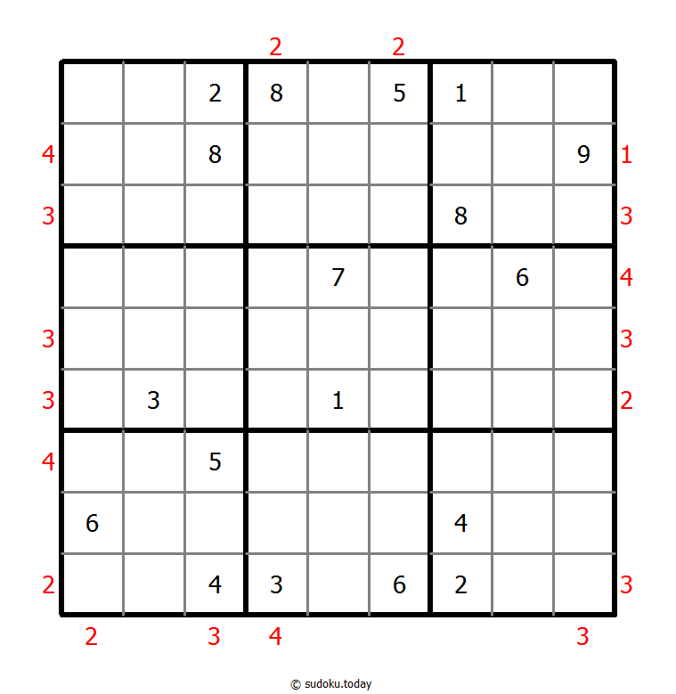 摩天大楼数独 #48602