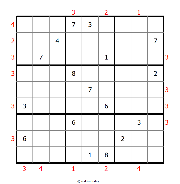 摩天大楼数独 #48613