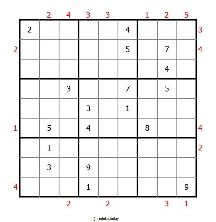 摩天大楼数独 #48619