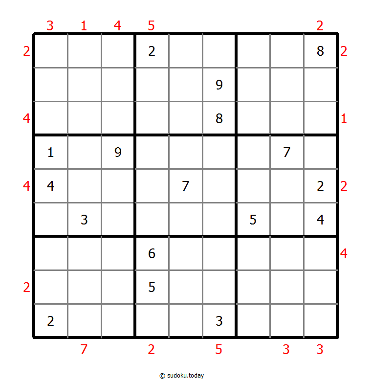 摩天大楼数独 #48621