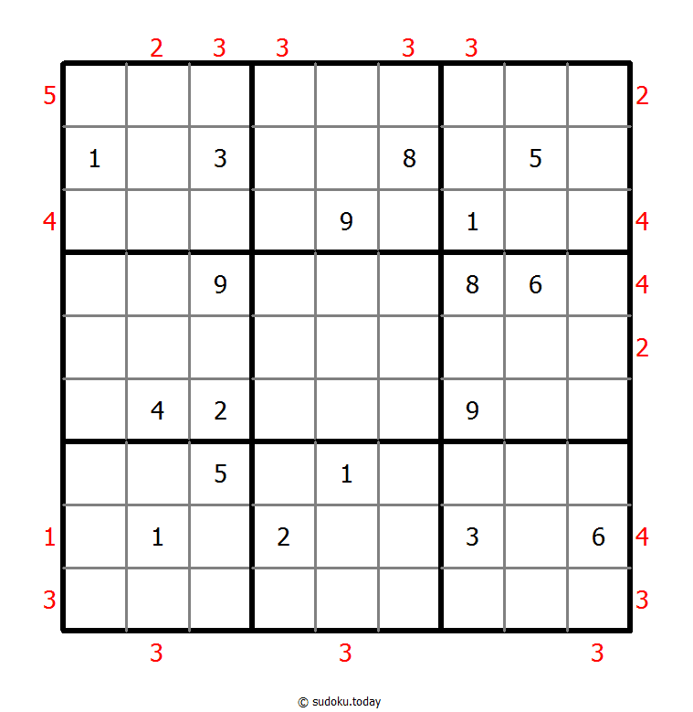 摩天大楼数独 #48623