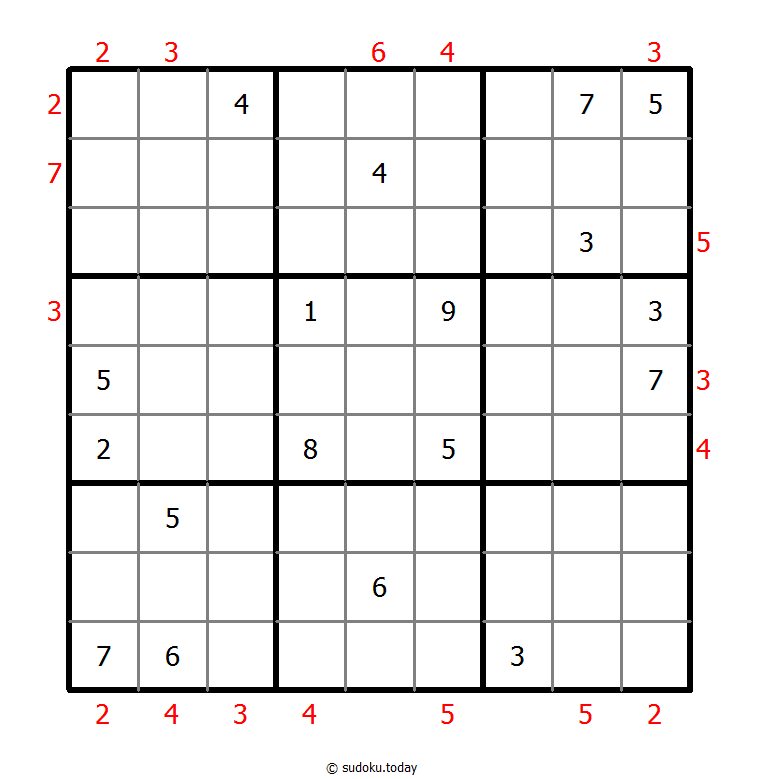摩天大楼数独 #48641