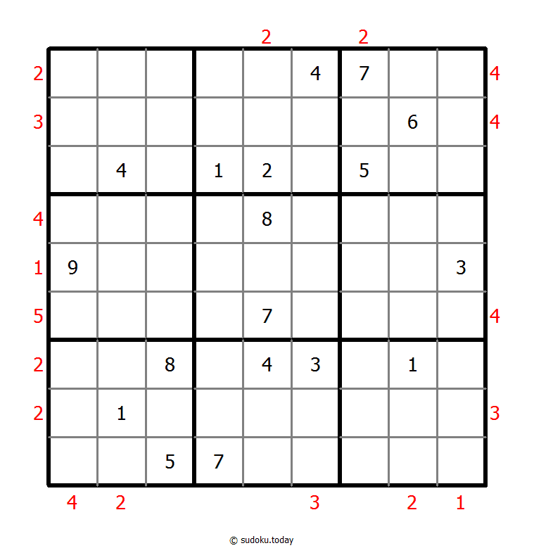 摩天大楼数独 #48681