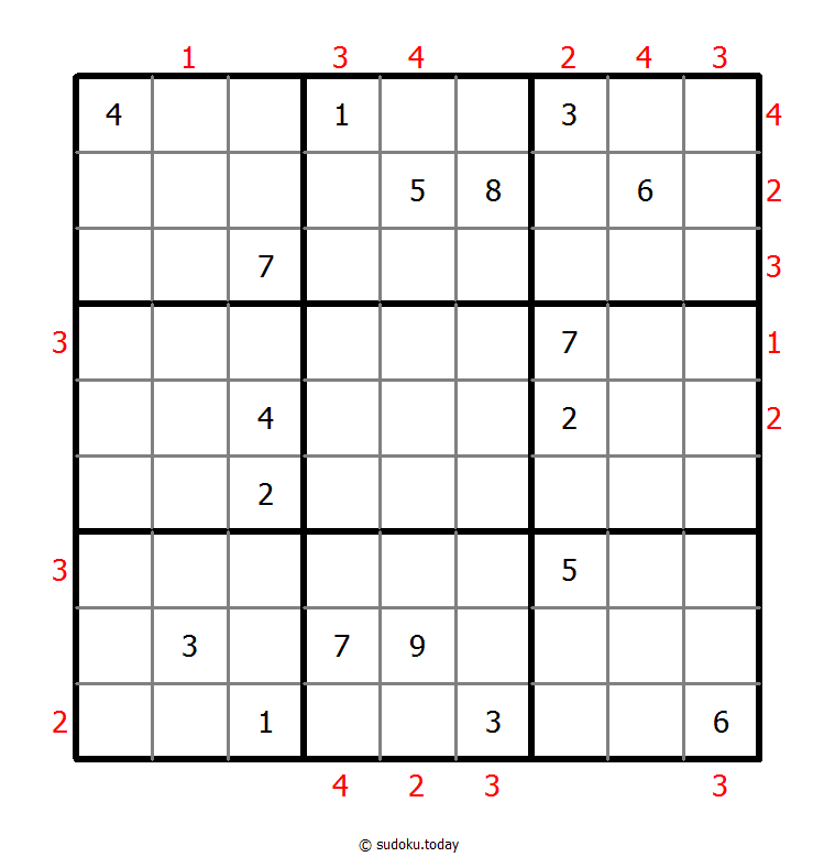 摩天大楼数独 #48782