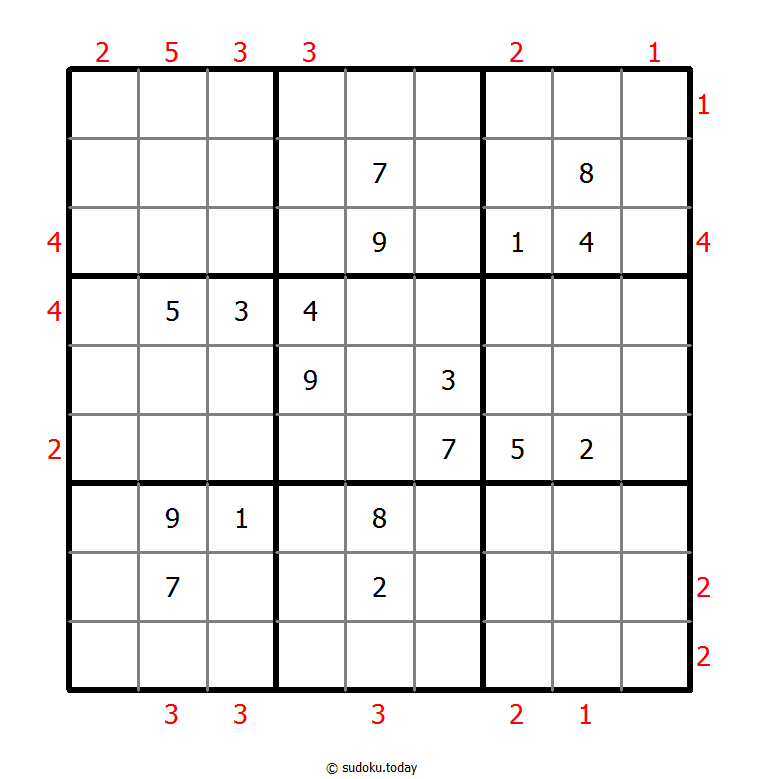 摩天大楼数独 #48822