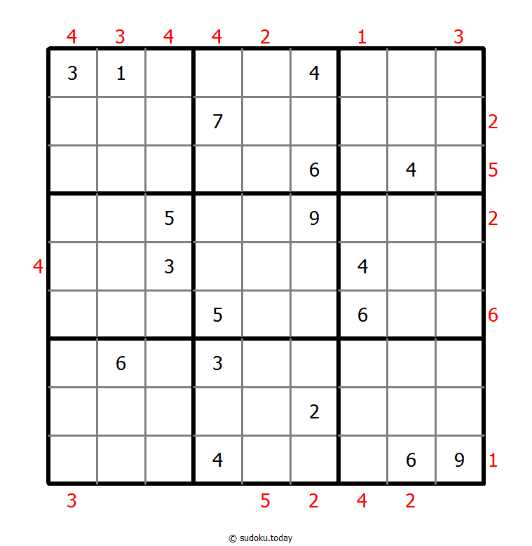 摩天大楼数独 #48825
