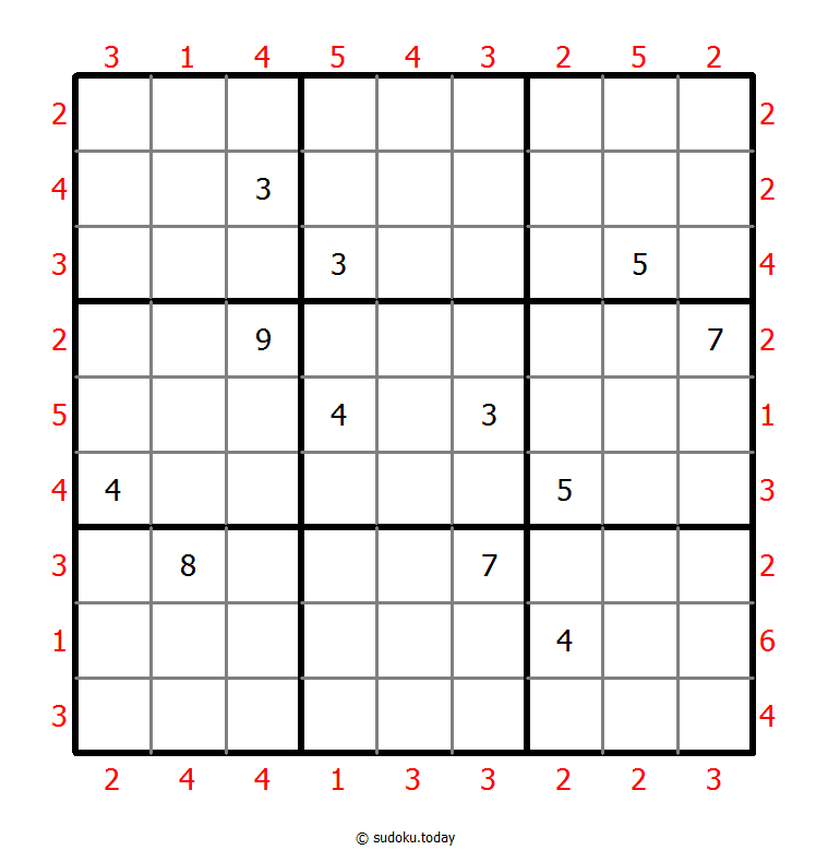 摩天大楼数独 #46249