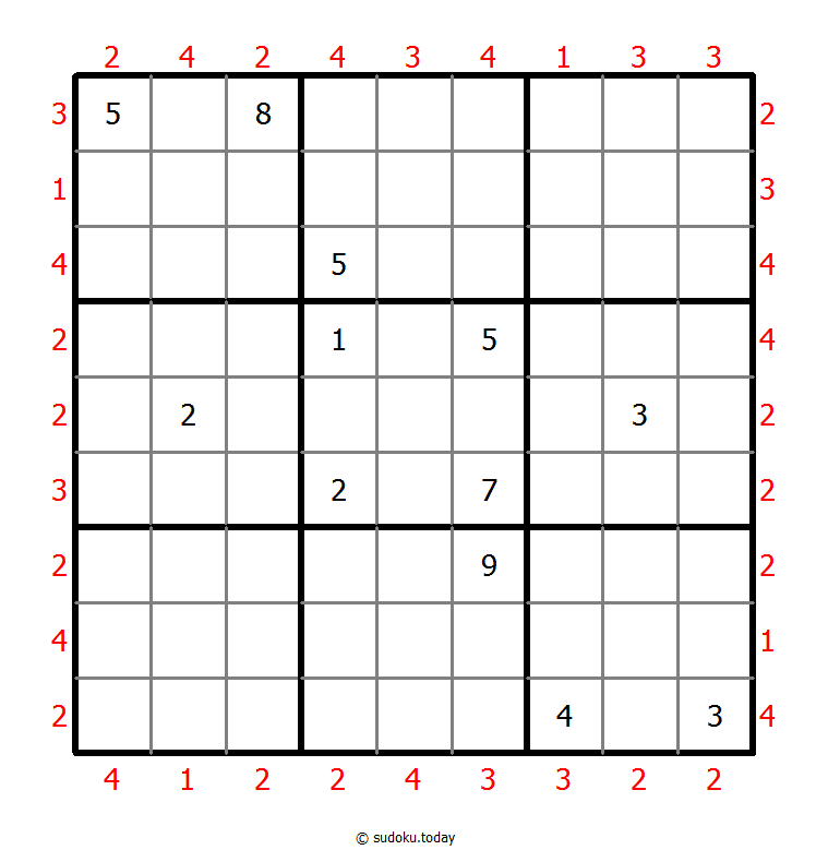摩天大楼数独 #46323