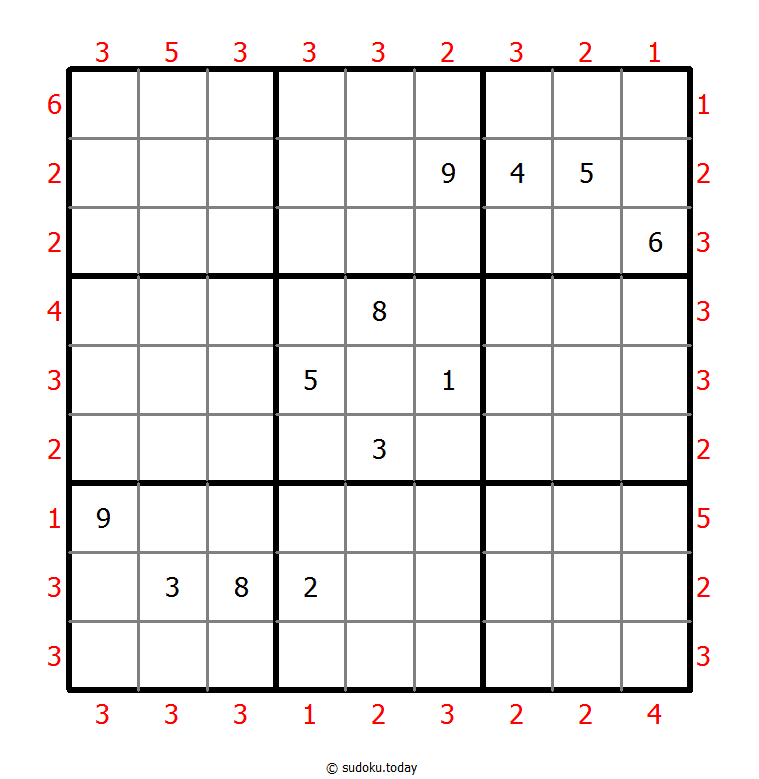 摩天大楼数独 #46327