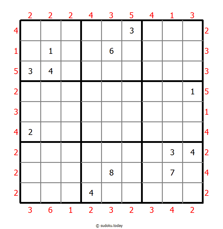 摩天大楼数独 #46370