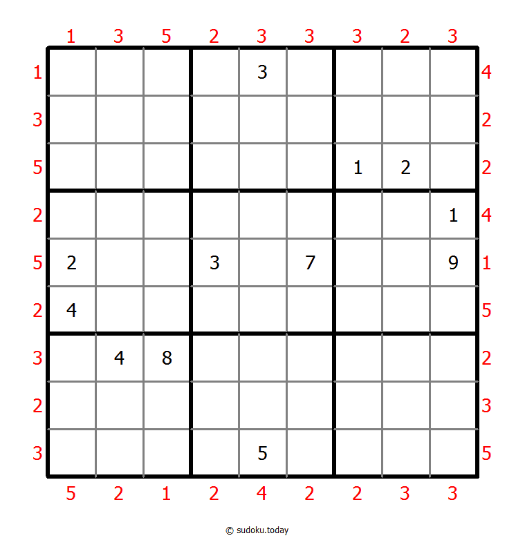 摩天大楼数独 #46372