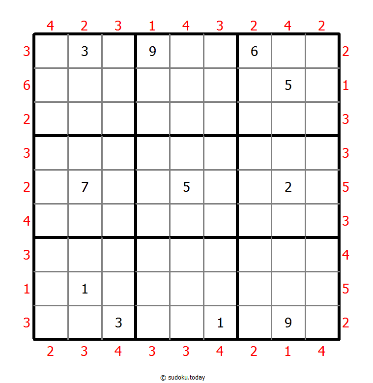 摩天大楼数独 #46424