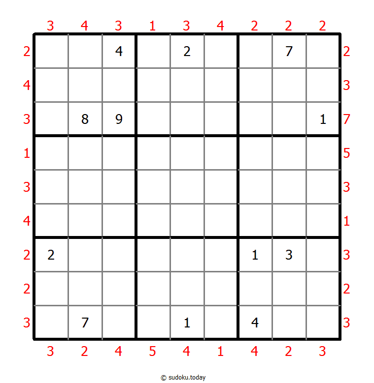 摩天大楼数独 #46444