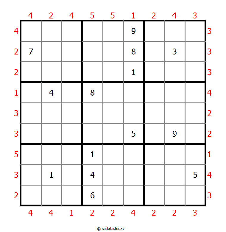 摩天大楼数独 #46452