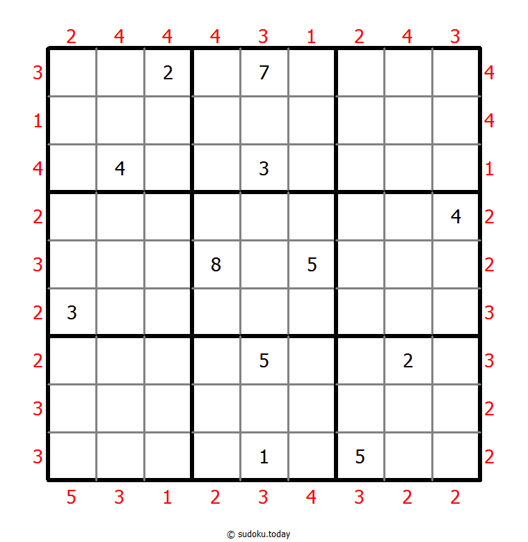 摩天大楼数独 #46476