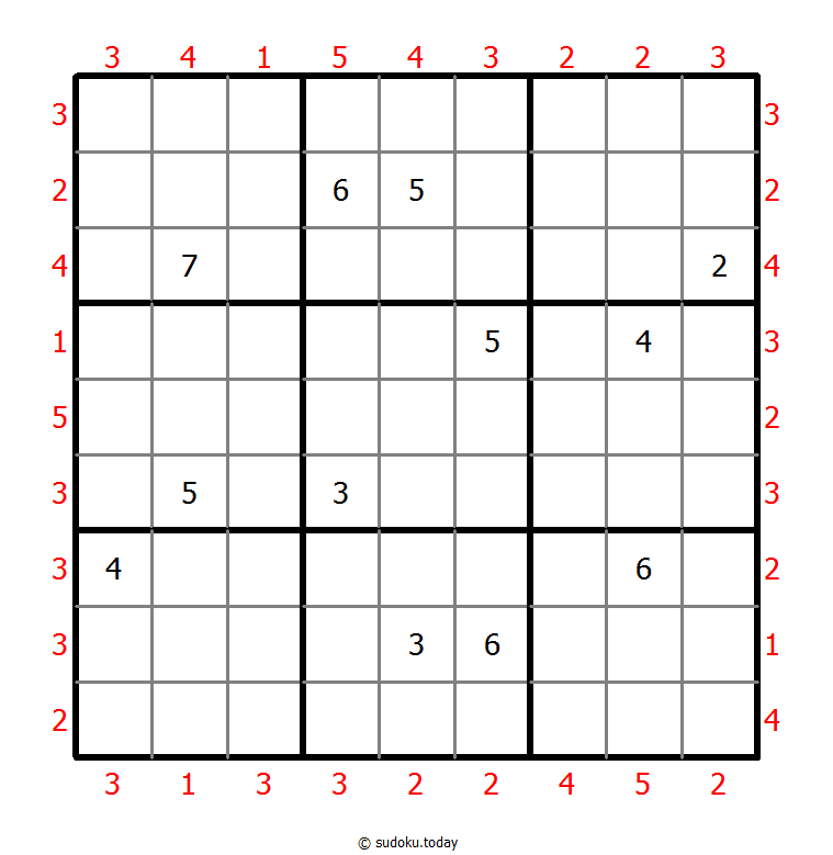 摩天大楼数独 #46488
