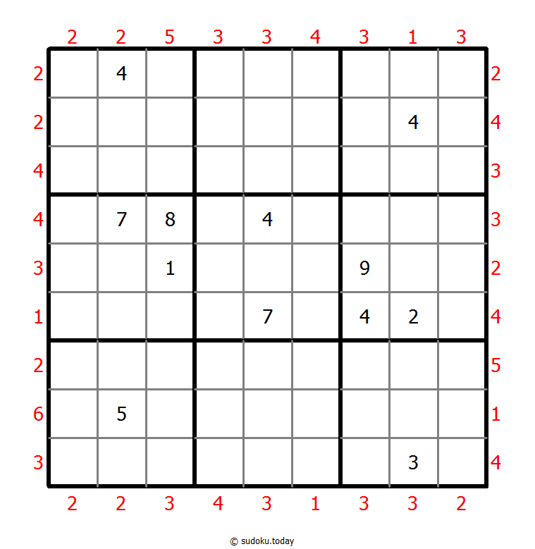 摩天大楼数独 #46489