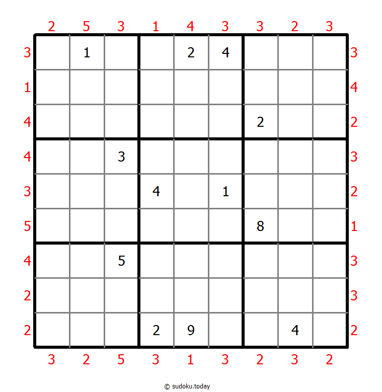 摩天大楼数独 #46497