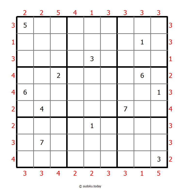 摩天大楼数独 #46536
