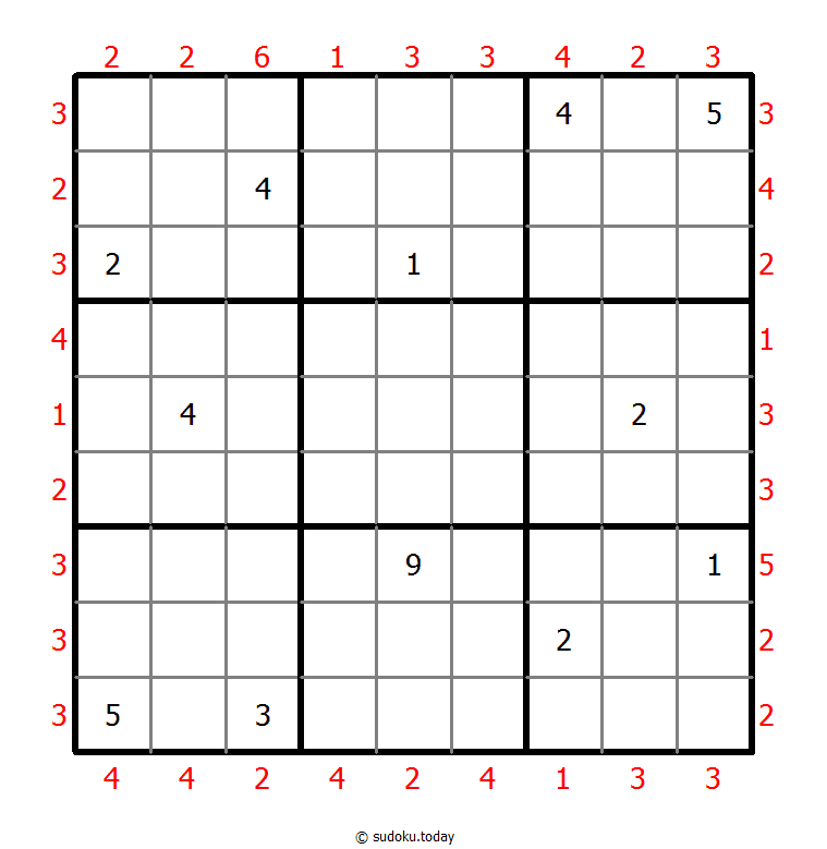 摩天大楼数独 #46543