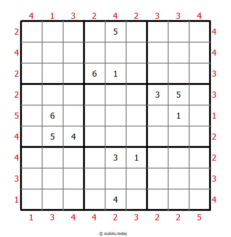 摩天大楼数独 #46548