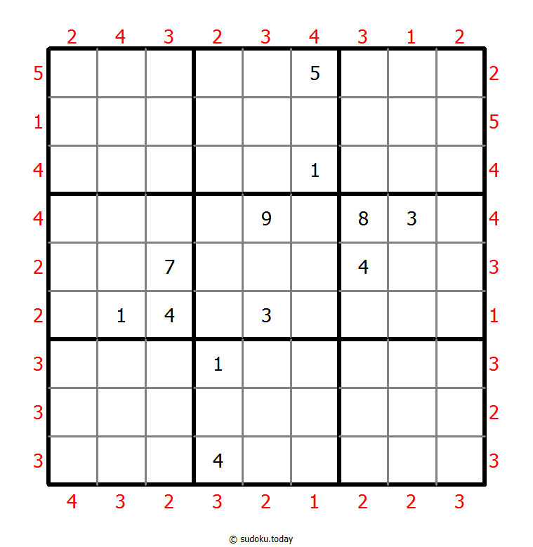 摩天大楼数独 #46699