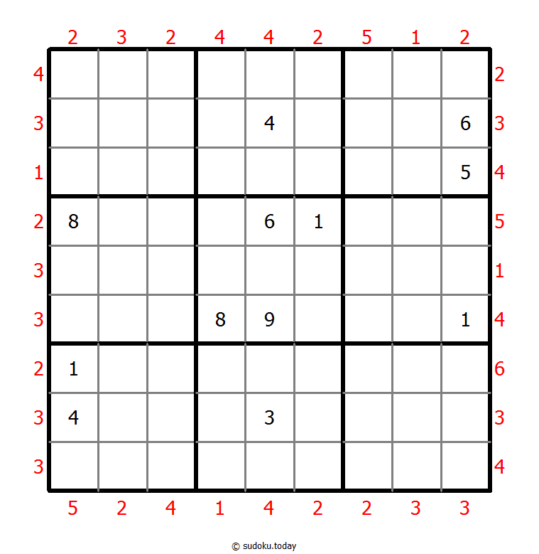 摩天大楼数独 #46711