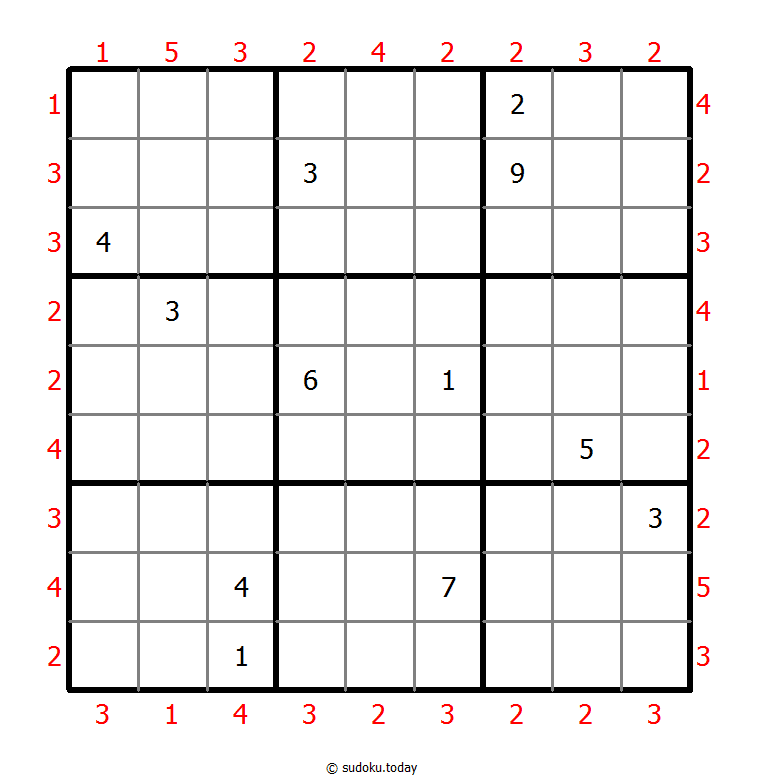 摩天大楼数独 #46741