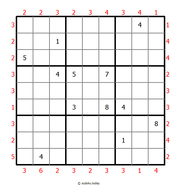 摩天大楼数独 #46781