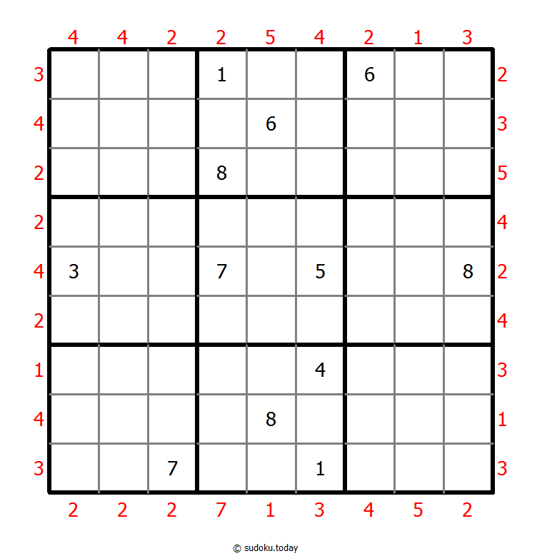 摩天大楼数独 #46900