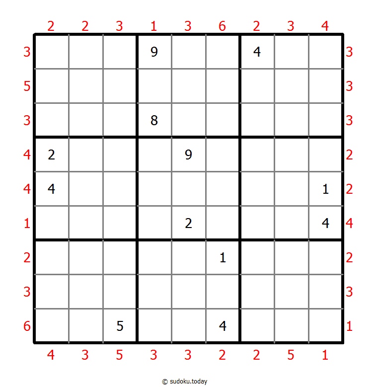 摩天大楼数独 #46987