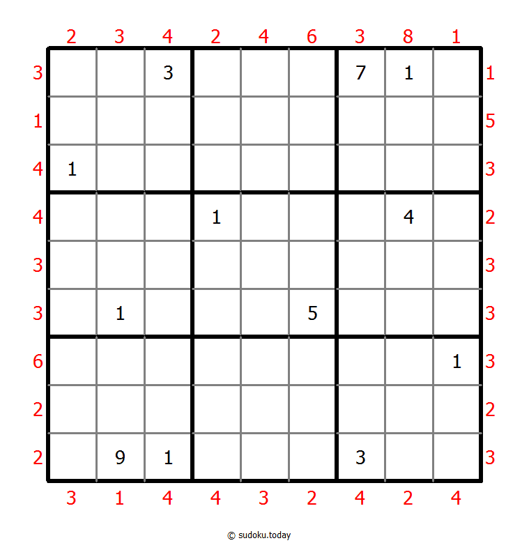 摩天大楼数独 #47448