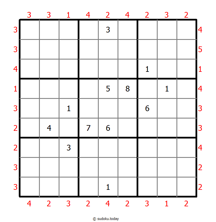 摩天大楼数独 #47546